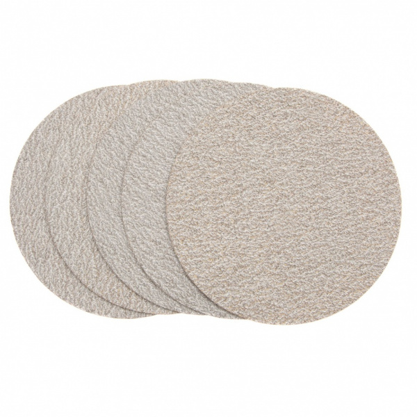 Диск шлифовальный под "липучку", KP14D, зернистость P 60, 25-Н, 125 мм, 5 шт, "БАЗ" Россия