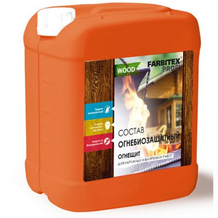 Состав огнебиозащита Огнещит 2 кат  5,0л(4)(красный индикатор)   FARBITEX ПРОФИ WOOD
