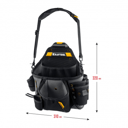 KRAFTOOL KPB-20 поясная сумка с быстросъёмным креплением FastClip, 320 х 310 мм (38767)