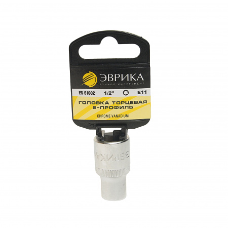 Головка торцевая Е11 1/2" TORX L=40мм (с держателем) ЭВРИКА ER-91602H 1/160 Головка торцевая Е11 1/2" TORX L=40мм (с держателем) ЭВРИКА ER-91602H 1/160