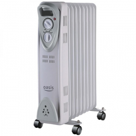 Обогреватель масляный Oasis US-10 (UT-10) 1000Вт 5 секций термостат белый (1)