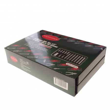 Набор бит RF-4156TH TORX с отверстием и битодержателем,15пр. 1/2"(L: 30/75мм; Т20,Т25,Т30,Т40,Т45,Т50,Т55), в металлическом кейсе ROCKFORCE /1