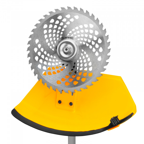 Триммер бензиновый DT-43E, 43 см3, неразъемная штанга, электростартер, состоит из 2 частей Denzel 