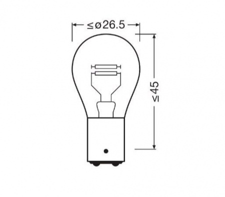 Автолампа P21/5W (BAY15d) 12V OSRAM /10/50/200 HIT