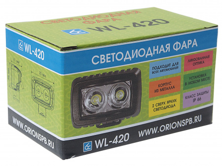Фара рабочего света W-420 2LED 20W (182х30х45мм) 10-30V ВЫМПЕЛ /1/40