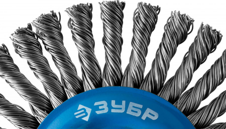 ЗУБР 150 мм, стальная проволоки 0.5 мм, щетка дисковая для УШМ, Профессионал (35192-150)