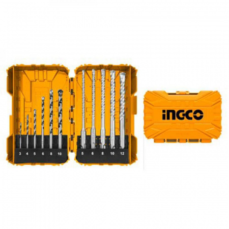 Набор сверл и буров по бетону 11 шт (3,4,5,6,8,10/5,6,8,10,12) INGCO AKDL31101 INDUSTRIAL (12)