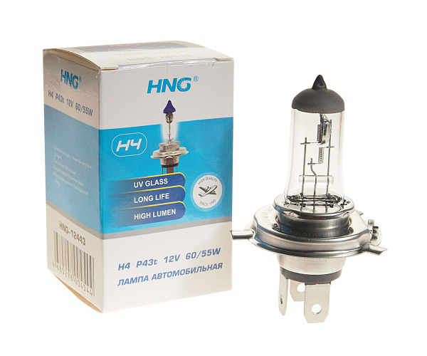 Автолампа H4 (60/55) P43t 12V HNG /1/10/250
