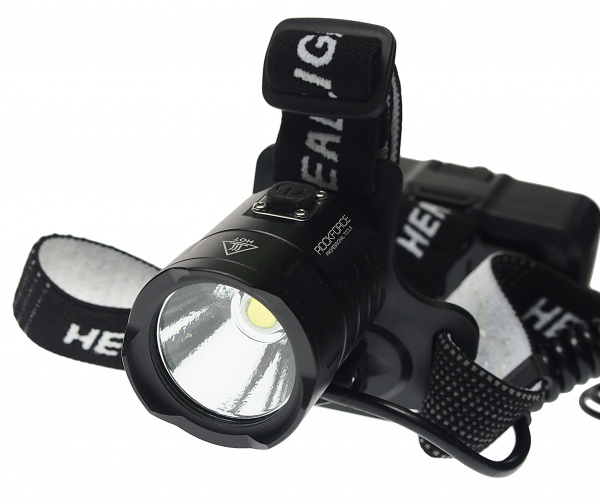 Фонарь RF-01156 светодиодный аккумуляторный налобный (10W LED,1500Lm,,2000mAh,зарядка12V,время раб.4ч,время заряд.6ч,защита гнезда зарядки)ROCKFORCE /