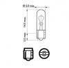 Автолампа W2.3W (W2*4.6d) 12V PHILIPS /10/200
