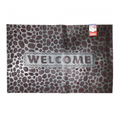 Коврик резиновый 58*88см (Welcome) красный (Bay) (15)