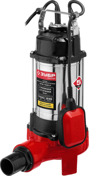 ЗУБР 1100 Вт, фекальный насос с режущим механизмом (НПФ-1100-Р)