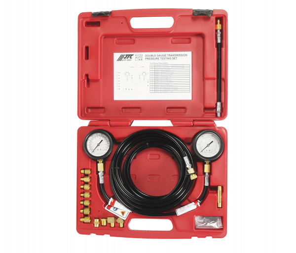JTC Тестер давления масла КПП с двумя манометрами в кейсе JTC