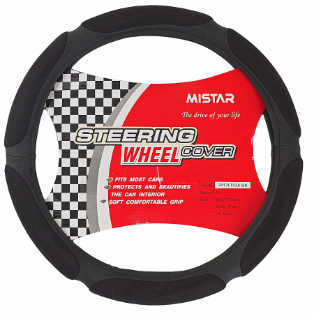 Оплетка руля MIS-2013LT02A(M) BLACK кожа MISTAR /1/25