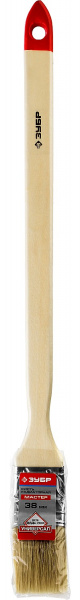 ЗУБР УНИВЕРСАЛ, 38 мм, 1.5″, светлая натуральная щетина, деревянная ручка, все виды ЛКМ, радиаторная кисть (01041-038)