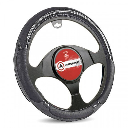 Оплетка руля SP-5022 (M) BLACK материал PU AUTOPROFI /1/10
