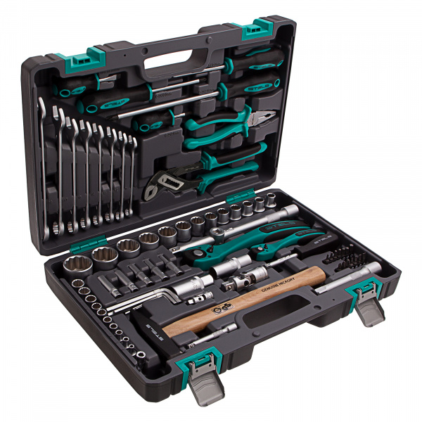 Набор инструментов, 1/2", 1/4", CrV, 12 гранные головки, пластиковый кейс, 76 предметов Stels Набор инструментов, 1/2", 1/4", CrV, 12 гранные головки, пластиковый кейс, 76 предметов Stels