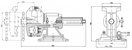 ЗУБР ЭКСПЕРТ-3D, 100 мм, многофункциональные слесарные тиски (32712-100)