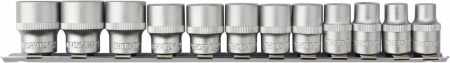 S12S1212SM Набор головок торцевых 12-гранных 3/8"DR на держателе, 8-19 мм, 12 предметов S12S1212SM Набор головок торцевых 12-гранных 3/8"DR на держателе, 8-19 мм, 12 предметов