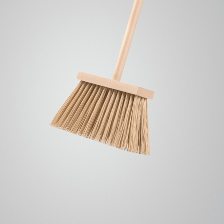 ЗУБР ДОКА буковая колодка 24см, шлифованный берёзовый черенок 120см (d22мм), щетина 120мм, 3-рядная, метла с черенком (39231-24)