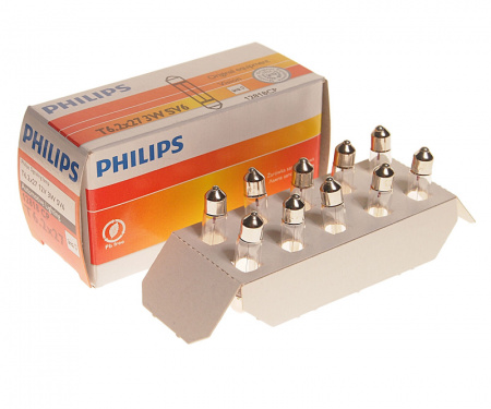 Автолампа T6.2*27 (SV6) 3W  12V PHILIPS /10/200