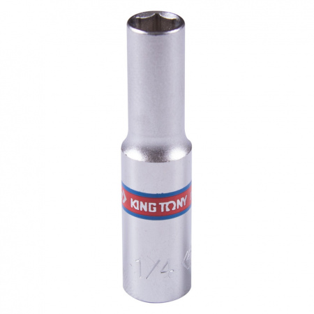 Головка торцевая глубокая шестигранная 1/4", 1/4", дюймовая KING TONY 223508S