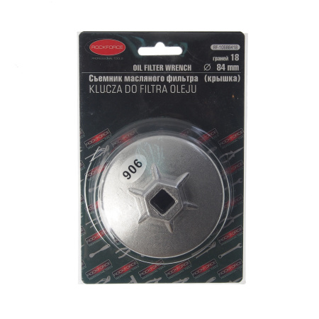 Съемник RF-10688418 масляного фильтра "крышка" Ø 84мм х 18гр, в блистере ROCKFORCE /1