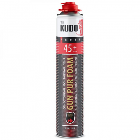 Пена монтажная профессиональная Kudo Fire Proof 45+ огнестойкая всесезонная 45л 1000мл (12)