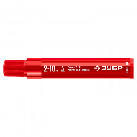 ЗУБР МП-1000К красный, 2-10 мм, клиновидный перманентный маркер (06333-3)