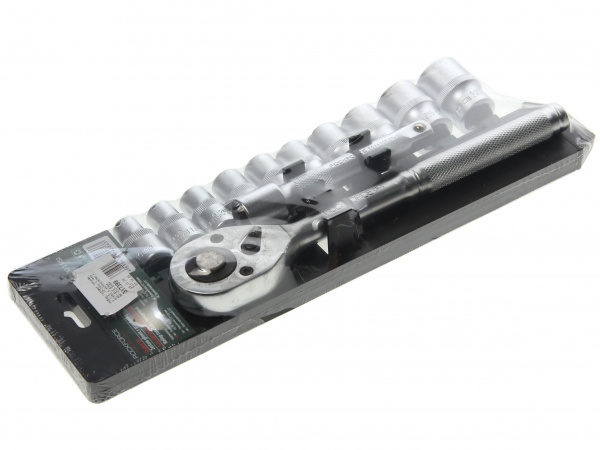 Набор торцевых головок RF-012-5MSA:с трещоткой и удлинителем 1/2" DR 6-гр. 12пр. (10-15,17,19,22,24мм) (пластик. держатель) ROCKFORCE /1/16