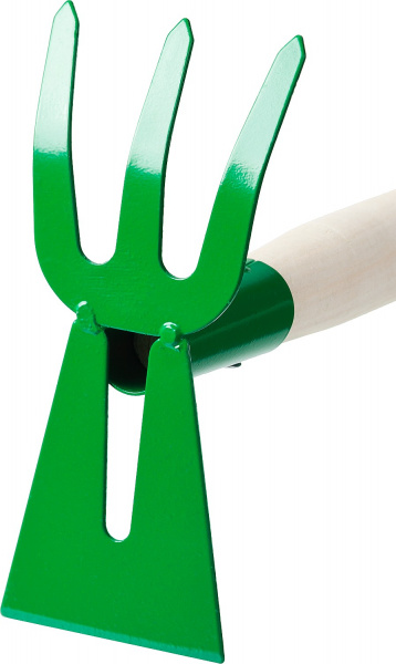 РОСТОК 145 x 75 x 390 мм, ″лопатка + 3 зуба″, изогнутые зубья, деревянная рукоятка, мотыга-рыхлитель (39627)