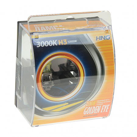 Автолампа H3 (55) PK22s GOLDEN EYE 3000K (2шт) 12V HNG /1/5/50