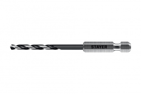 STAYER НЕХ-1/4″, d 4.5 х 103 мм, сверло по металлу для винтовёртов и шуруповертов IMPACT READY (29603-4.5)
