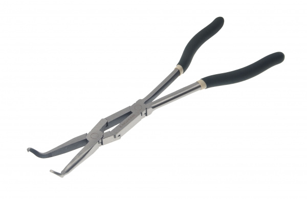 Щипцы RF-5047PX4 с двойным шарнирным механизмом и закругленными губками 45° CR-V  13"-325мм (захват 13мм), на пластиковом держателе ROCKFORCE /1/