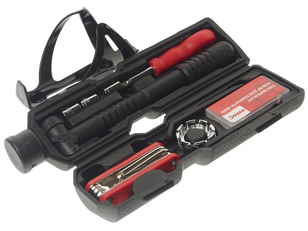 Набор инструмента WMC-2727B:для обслуживания велосипеда 27пр.+держатель фляги,в тубе(черный) WMC TOOLS /1/10