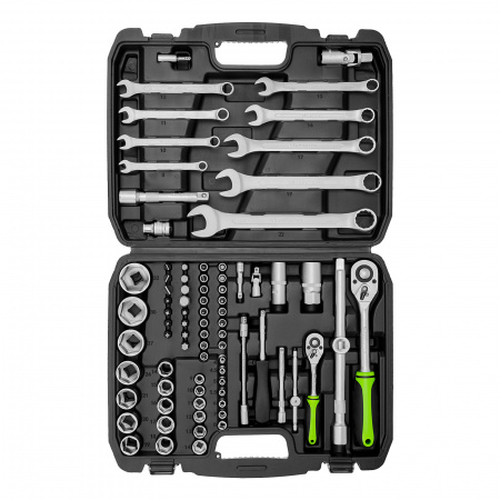 Набор инструмента, 1/2", 1/4", пластиковый кейс, 83 предмета Сибртех Набор инструмента, 1/2", 1/4", пластиковый кейс, 83 предмета Сибртех