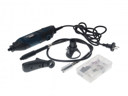 Гравер электрический ручной с набором аксессуаров(170W, 220V, 8000-35000об/мин, цанга 2.3, 3.2мм), в кейсе ROCKFORCE /1