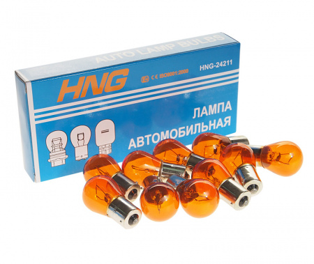 Автолампа PY21W (BA15s) AMBER 24V HNG /10/1000