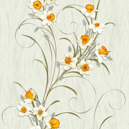 Нарцисс 04 (зел) обои симплекс  0,53*10 С14 гр.3 (Саратов) 15