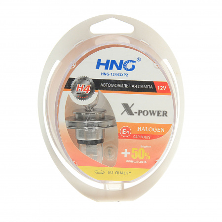 Автолампа H4 (60/55) P43t+50% X-POWER (2шт+2шт W5W) 12V HNG /1/5/50