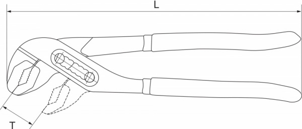 BJP0400 Клещи переставные с коробчатым захватом и ПВХ рукоятками, 400 мм, 0-71 мм