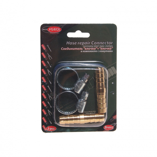 Соединитель RF-HRC06/06 "елочка"+"елочка" 10мм x 10мм  (2 шт. + хомуты) в блистере ROCKFORCE /1