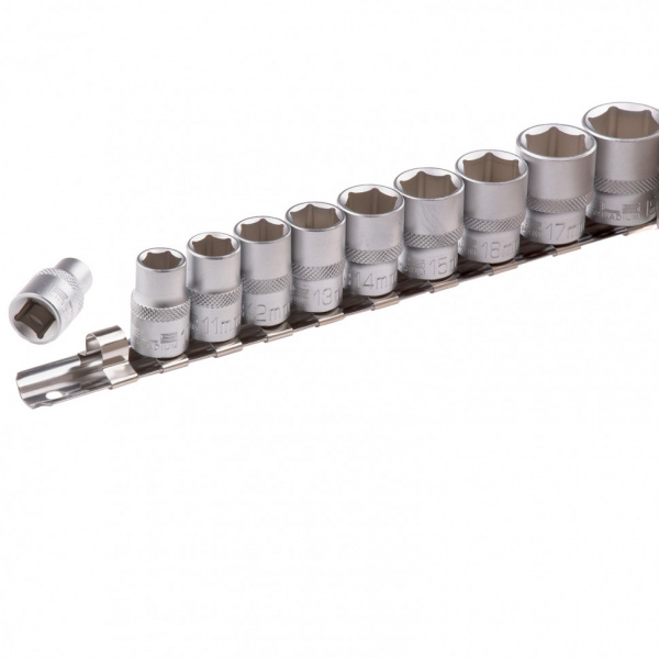 Набор торцевых головок, 3/8, шестигранные, CrV, 10 шт, 8-19 мм Stels Набор торцевых головок, 3/8, шестигранные, CrV, 10 шт, 8-19 мм Stels