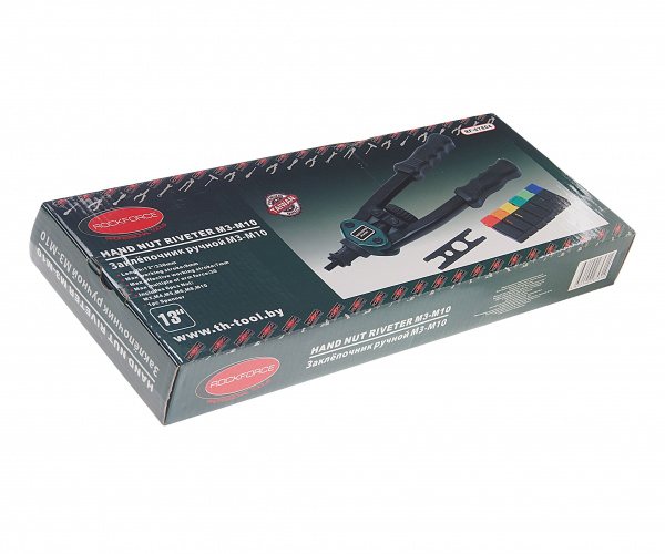 Заклепочник RF-67804 двуручный резьбовой усиленный (L - 320мм, резьбовые адаптеры - М3, М4, М5, М6, М8, М10) ROCKFORCE /1