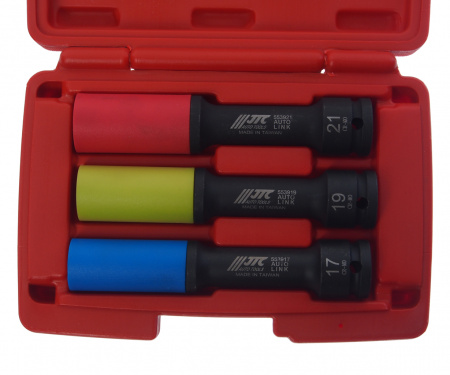 JTC Набор головок ударных для литых дисков 17-19-21мм L=150мм 3 предмета в кейсе JTC