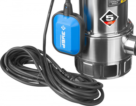 ЗУБР 750 Вт, дренажный насос для грязной воды, корпус - нерж. сталь, Профессионал (НПГ-Т3-750-С)