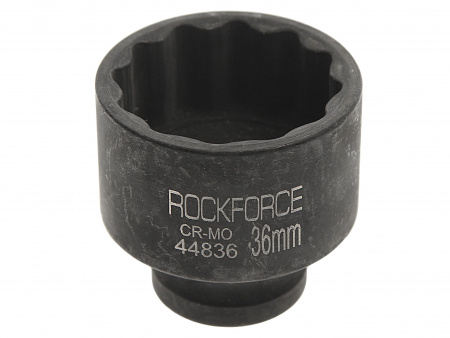 Головка торцевая 36мм 1/2" 12-гранная ударная L=45мм ROCKFORCE RF-44836 /1/10