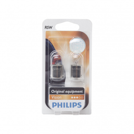 Автолампа R5W (BA15s) (блистер, 2шт) 12V PHILIPS /1/10