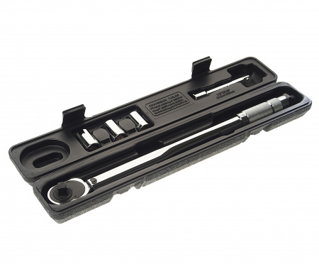 Ключ динамометрический RF-6474470A: 1/2 DR (40-210Nm) щелчкового типа в наборе с головками и удлинителем ROCKFORCE /1/8