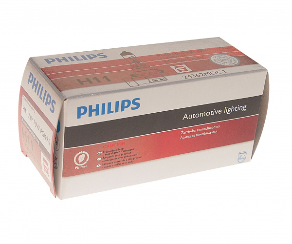 Автолампа H11 (70) PGJ19-2 MasterDuty 24V PHILIPS /1/10/100
